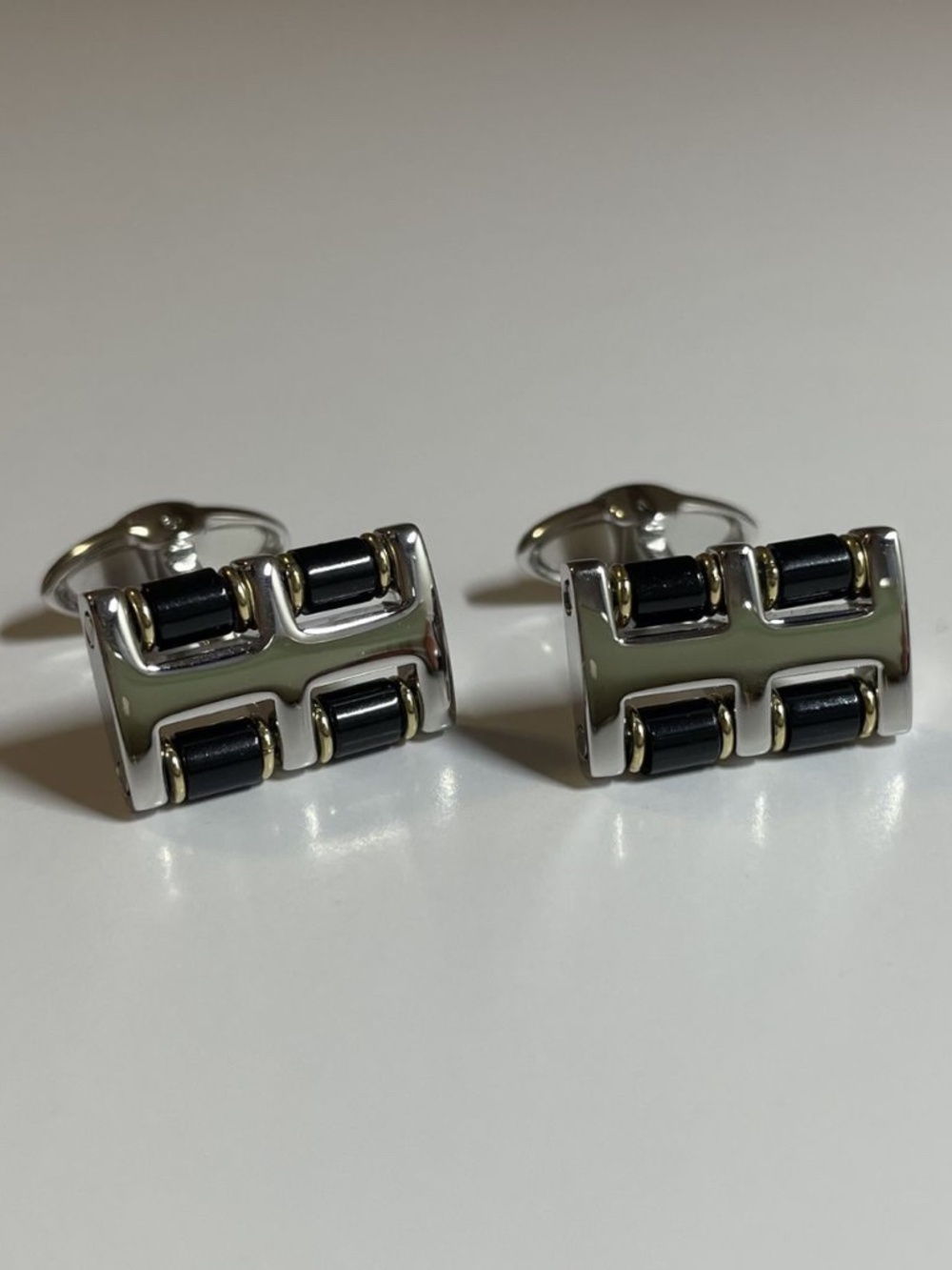 Dolan Bullock 925/14K Onyx Cufflinks – Vintage Mixed Metal – Gift Ready